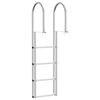 vidaXL 4-Step Dock Ladder Silver 45 &times;11.5 &times;162 cm Aluminum