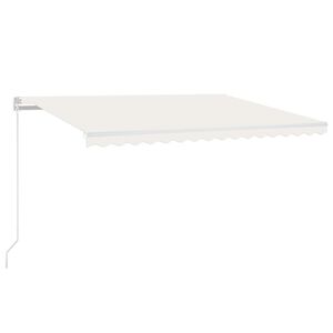 vidaXL Manual Retractable Awning 450x350 cm Cream (313196+313171)