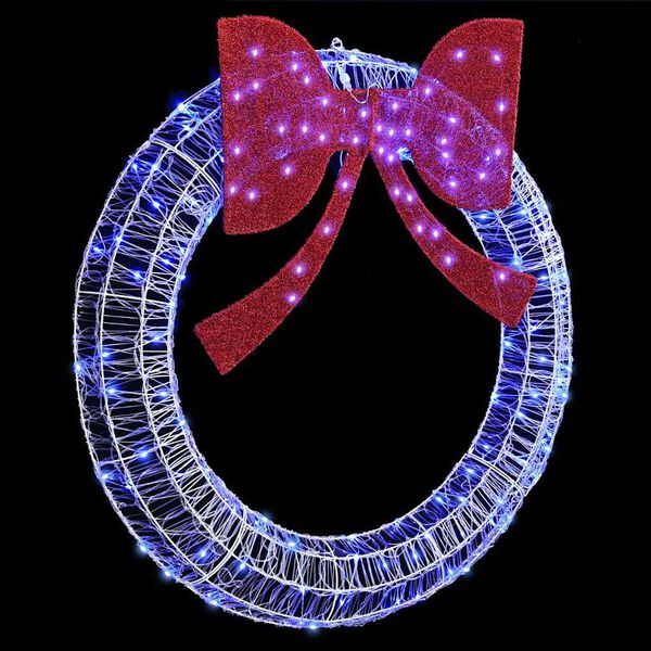 vidaXL Wreath with 150 LEDs Blue 120 cm Acrylic