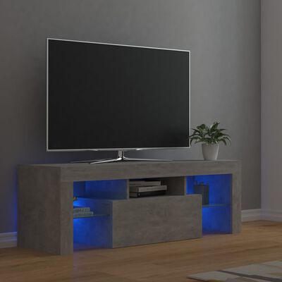 vidaXL TV Cabinet with LED Lights Concrete Grey 120x35x40 cm