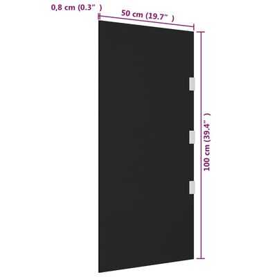 vidaXL 2 Piece Side Panels for Door Canopy Black Tempered Glass