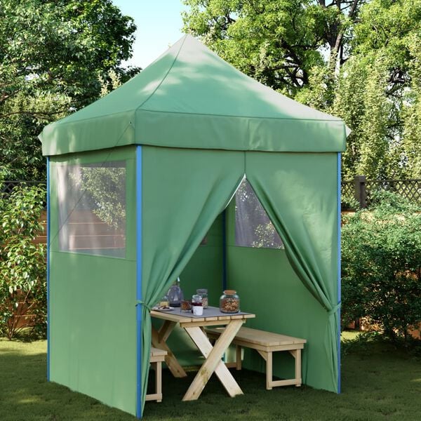 vidaXL Foldable Party Tent Pop-Up with 4 Sidewalls Green