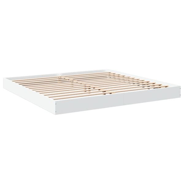vidaXL Bed Frame without Mattress White 180x200 cm Engineered Wood