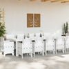 vidaXL Garden Dining Set 13 pcs White Synthetic rattan and Metal