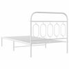 vidaXL Metal Bed Frame without Mattress with Headboard White 100x190cm