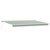 vidaXL Retractable Awning Green and White 500 x 300 cm