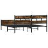 vidaXL Metal Bed Frame without Mattress Smoked Oak 193x203 cm