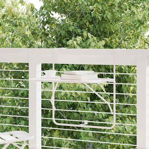 vidaXL Balcony Table White 60x40 cm Steel