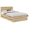 vidaXL Bed Frame with Drawer Sonoma Oak 135 x 190 cm Engineer Wood