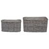 vidaXL Firewood Basket 2 pcs Grey Lacak Rattan