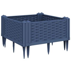 vidaXL Garden Planter with Pegs Blue Grey 42.5x42.5x28.5 cm PP