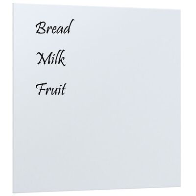 vidaXL Wall-mounted Magnetic Board White 40x40 cm Tempered Glass