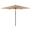 vidaXL Garden Parasol with Steel Pole Brown 288x288x225 cm