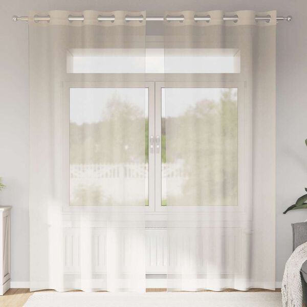 vidaXL Voile Curtains with Grommets 2 pcs Cream 140x245 cm