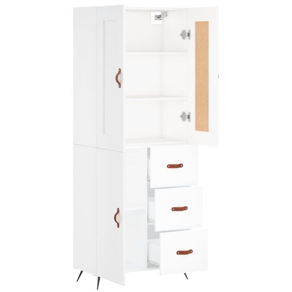 vidaXL Highboard White 69.5x34x180 cm Engineered Wood
