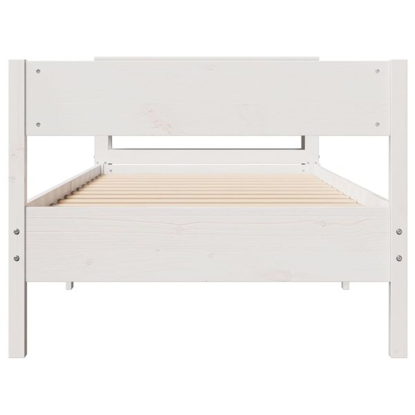 vidaXL Bed Frame without Mattress White 90x190 cm Single Solid Wood Pine