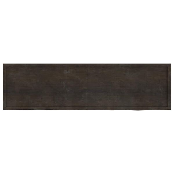 vidaXL Bathroom Countertop Dark Brown 220x60x(2-6) cm Treated Solid Wood