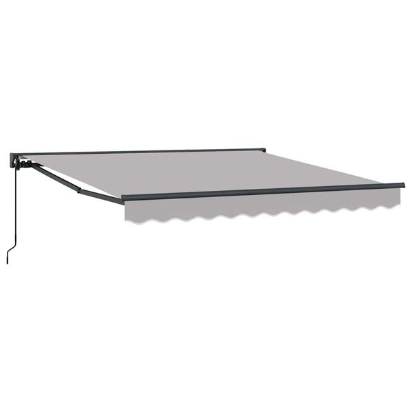 vidaXL Retractable Awning Light Grey 350 x 250 cm Polyester and Metal
