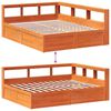 vidaXL Bookcase Bed without Mattress Wax Brown 150x200cm Solid Wood Pine