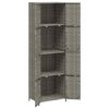 vidaXL Garden Storage Cabinet Grey 59x40x180 cm Poly Rattan