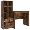 vidaXL Desk with Drawer 2 pcs Smoked Oak
