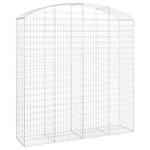 vidaXL Arched Gabion Basket 200x50x200/220 cm Galvanised Iron