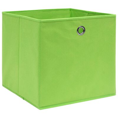 vidaXL Storage Boxes 10 pcs Non-woven Fabric 28x28x28 cm Green