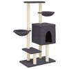 vidaXL Cat Tree with Sisal Scratching Posts Dark Grey 117 cm