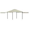 vidaXL Gazebo with Double Extended Roofs 3x3x2.75 m Cream 180 g/m&sup2;