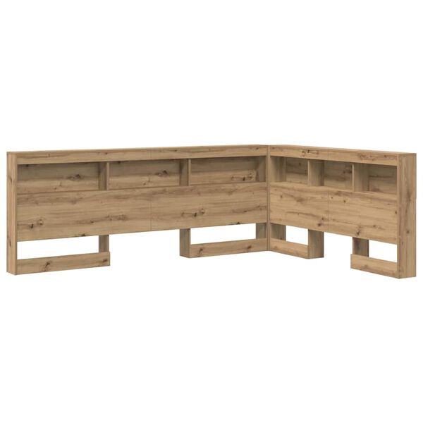 vidaXL Storage Headboard with Shelf Artisan Oak 140 cm Engineered Wood