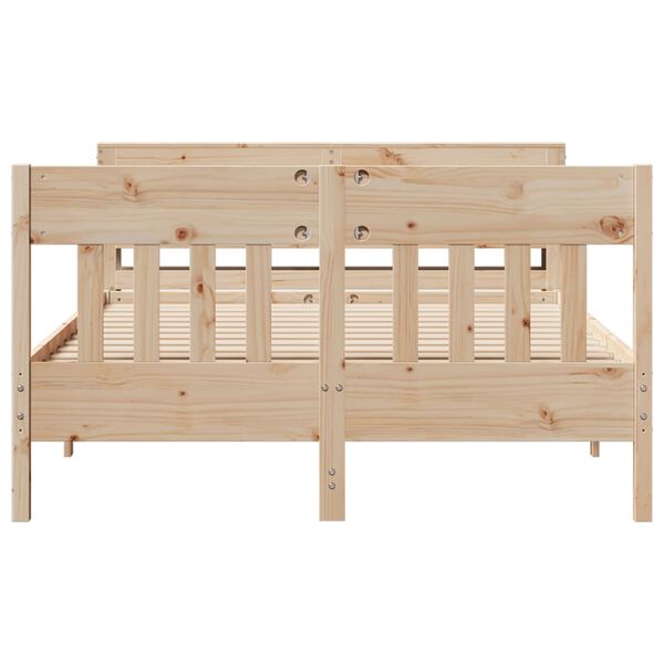 vidaXL Bed Frame without Mattress 150x200 cm King Size Solid Wood Pine