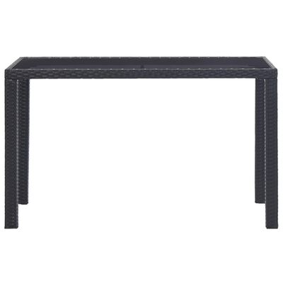 vidaXL Garden Table Black 123x60x74 cm Poly Rattan
