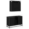 vidaXL Bathroom Furniture Set 2 pcs Black Oak Engineered Wood