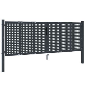 vidaXL Garden Gate Anthracite 300x75 cm Steel