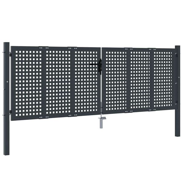 vidaXL Garden Gate Anthracite 300x75 cm Steel