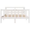 vidaXL Bed Frame without Mattress White 120x200 cm Solid Wood Pine