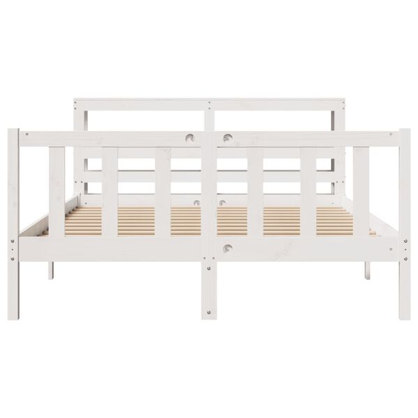 vidaXL Bed Frame without Mattress White 120x200 cm Solid Wood Pine