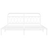vidaXL Metal Bed Frame without Mattress with Headboard White 200x200cm