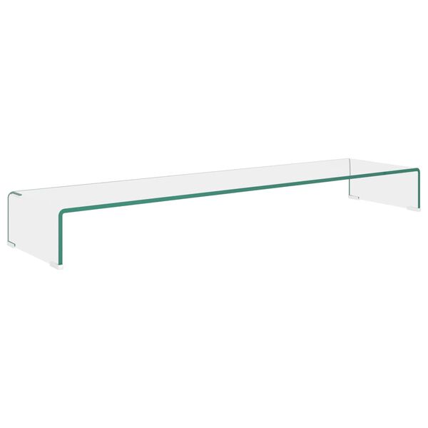 vidaXL TV Stand/Monitor Riser Glass Clear 120x30x13 cm