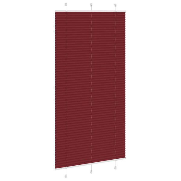vidaXL Pleated Blind Bordeaux Red 110x200 cm Fabric Width 109.4 cm Polyester