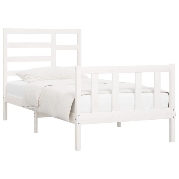 vidaXL Bed Frame without Mattress White 90x200 cm Solid Wood Pine