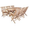 vidaXL Garden Furniture Set 7 pcs Natural Solid Teak Wood