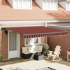vidaXL Retractable Awning Manual Red and Black 350 x 250 cm Fabric