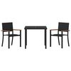 vidaXL Garden Dining Set 3 pcs Black Powder-Coated Steel