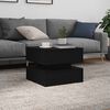 vidaXL Coffee Table with LED Lights Black Oak 50x50x40 cm
