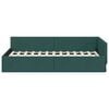 vidaXL Corner Bed Frame Dark Green 90 cm x 190 cm Velvet
