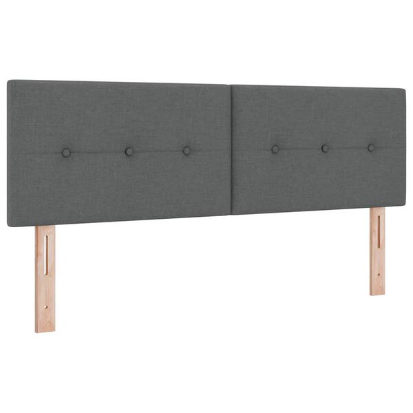 vidaXL LED Headboard with LED Strip Lights Dark Grey 144 cm Polyester