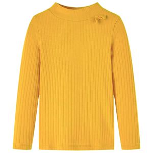 Kids' T-shirt with Long Sleeves Rib-knit Dark Ochre 92