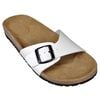 vidaXL Women's Bio Cork Sandal with 1 Buckle Strap White Size 36