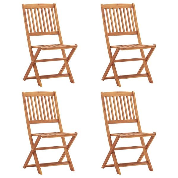 vidaXL Chair Folding Brown Acacia Wood